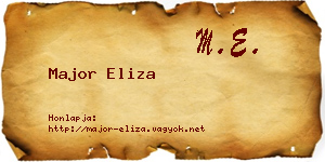 Major Eliza névjegykártya