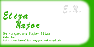 eliza major business card